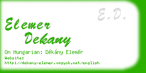 elemer dekany business card